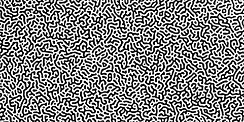 Organic seamless patterns with rounded lines Diffusion reaction background. Monochrome background of natural organic forms motion. Overlay template abstract Turing organic wallpaper background.