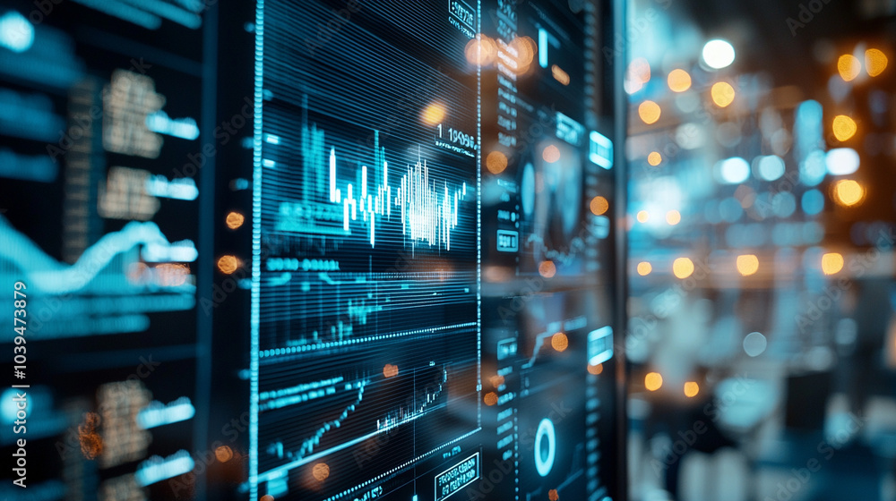 Poster in-depth global stock market analysis visualizing trends with enhanced graphs and charts for strateg