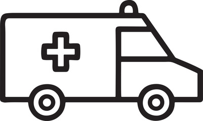 Ambulance outline vector icon.