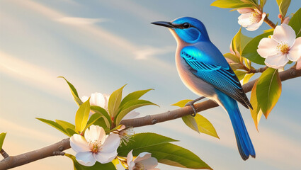 blue bird on a branch