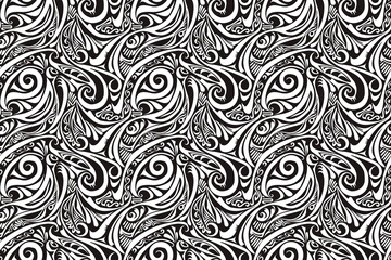 maori seamless texture pattern. background for cloth