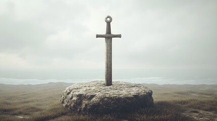 Highlander Sword on Cliffside