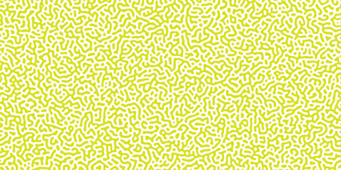 Abstract Reaction-diffusion Turing pattern natural texture yellow gradient color scheme. Linear design with biological algorithm psychedelic background. Reaction-diffusion or truing patter