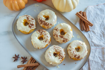 Homemade Pumpkin Spice Donuts Ready to Eat