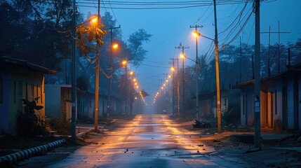 Electricity consumption in an Indian village street lights.