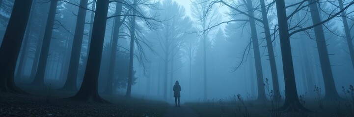 misty forest in the morning