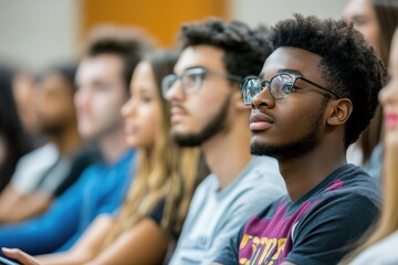 Obraz premium A small group of students listening to a professor's lecture, highlighting the importance of personalized instruction and collaborative learning in education