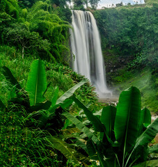 Lieng Chi Nha Waterfall, also known as Dust Waterfall in Tan Thanh Lam Ha Lam Dong Vietnam 
