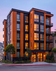Naklejka premium Luxury New Construction San Francisco Rowhouse
