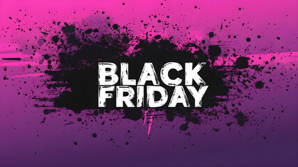 Black friday banner on purple background. Promotional Sale concept. Boxing Day and Chrismas discounts. E-commerce retail and marketing Template for poster, banners, flyers, card, advertising brochure.