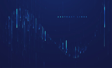 Abstract lines on dark background. Magic light effects. Graphic concept for your design.