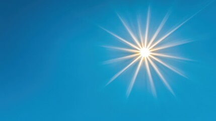 Fototapeta premium bright sun shining in blue sky