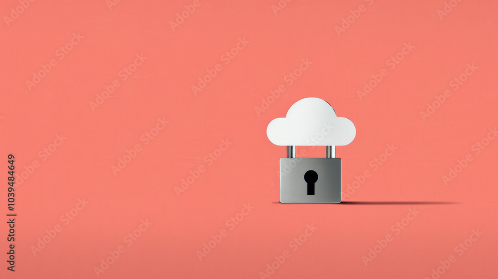 Aufkleber secure padlock embedded within cloud icon symbolizes digital security and data protection. this conv