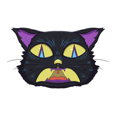 Scared cat illustration for halloween