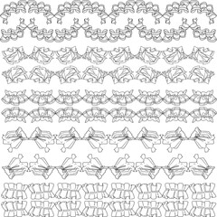 A line drawing with lace design for page decoration pattern 