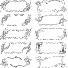 Decorative elegance frames design set isolated on white background. Vector illustration.