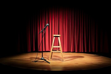 microphone on a stage with generative ai