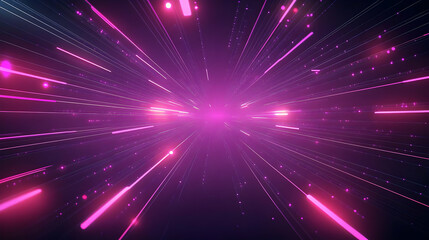 Vibrant Neon Rays in Digital Background