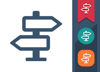 Road Sign, Direction, Navigation Icon