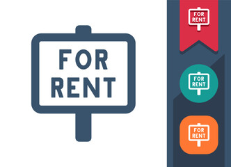 Real Estate Sign, For Rent Icon