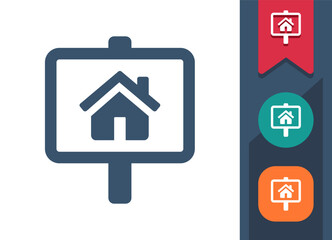 Real Estate Sign, House, For Sale, For Rent Icon