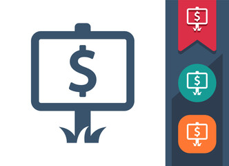 Real Estate Sign, Price Icon