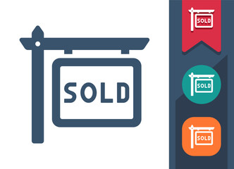 Real Estate Sign, Sold Icon