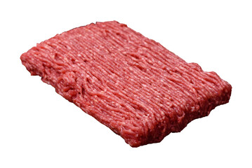 Fresh raw ground beef with salt, spices and herbs
