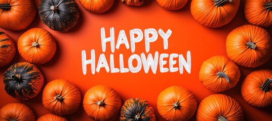 Halloween Greeting on Pumpkin Display