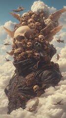 Mysterious Skull Art with Surreal Elements