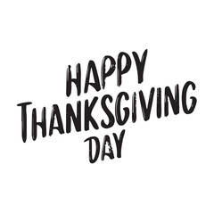 Thanksgiving Day text lettering. Hand drawn vector art.