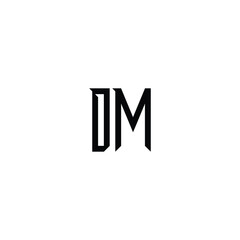 DM monogram logo design letter text name symbol monochrome logotype alphabet character simple logo