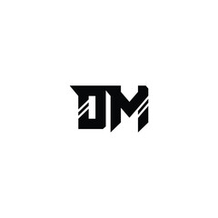 DM monogram logo design letter text name symbol monochrome logotype alphabet character simple logo