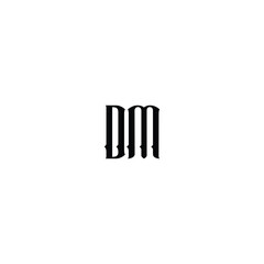 DM monogram logo design letter text name symbol monochrome logotype alphabet character simple logo