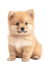 Obraz premium A baby Pomeranian, isolate on white background, with soft, fluffy fur and an adorable expression. cutout png