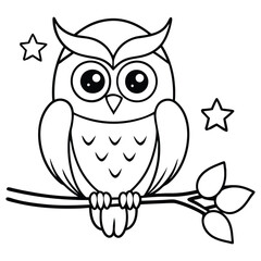 Festive Christmas Owl Vector Illustration