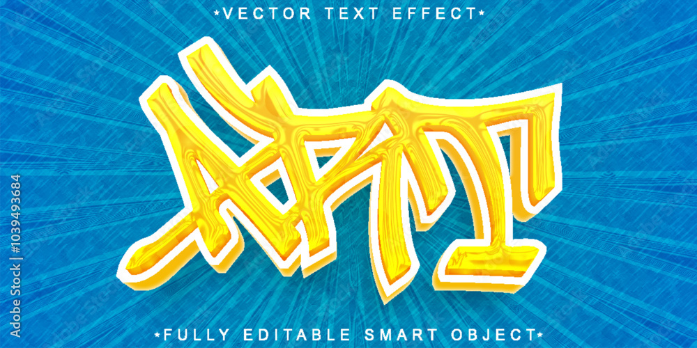 Poster paint art vector fully editable smart object text effect