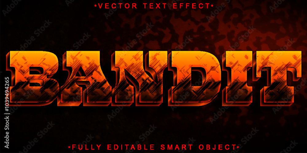 Poster bandit vector fully editable smart object text effect
