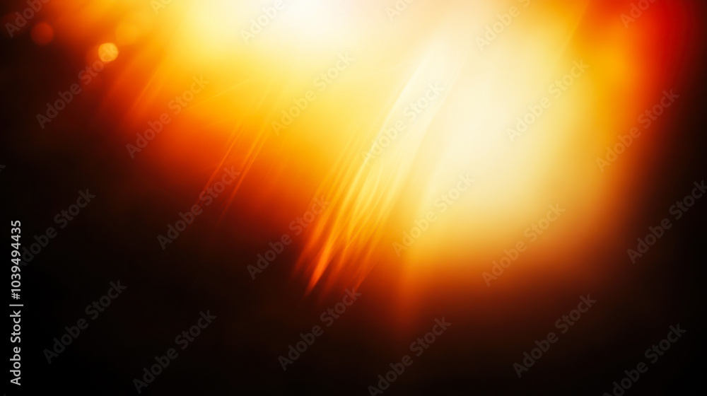 Poster bright abstract light creating vibrant colors and patterns in a warm glow against a dark background 