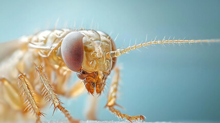 Captivating macro shot of flea antennae highlighting intricate details and fine textures for scientific exploration