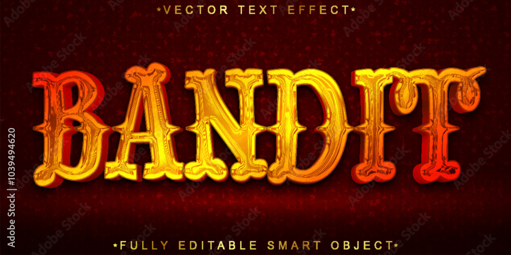 Poster bandit vector fully editable smart object text effect