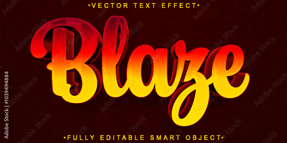 Poster blaze vector fully editable smart object text effect