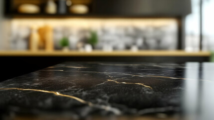 Fototapeta premium Elegant Marble Countertop with Golden Veins