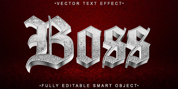 Red Boss Vector Fully Editable Smart Object Text Effect