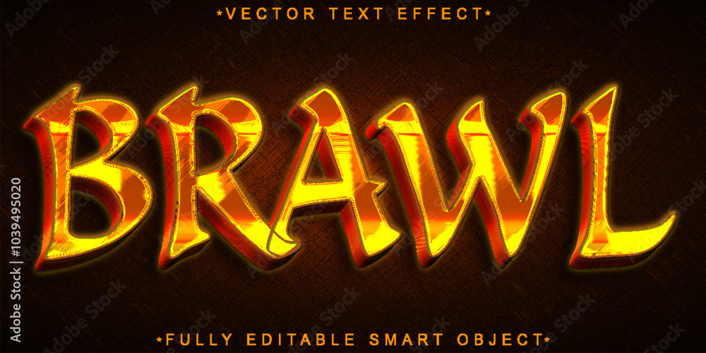 Poster brawl vector fully editable smart object text effect