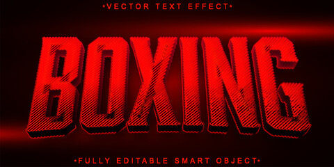 Red Shiny Boxing Fighter Vector Fully Editable Smart Object Text Effect © HUMA