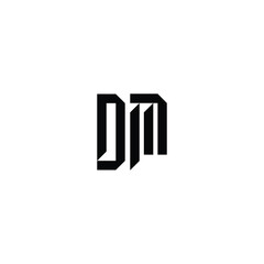 DM monogram logo design letter text name symbol monochrome logotype alphabet character simple logo