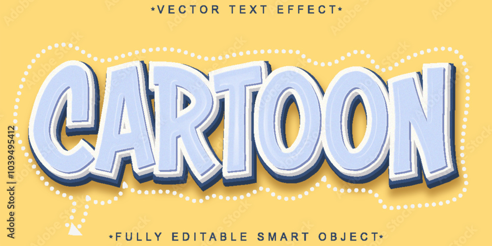 Poster yellow cartoon vector fully editable smart object text effect
