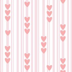 Seamless pattern with hearts, Valentine's Day patterns in pastel, pink, gray and red background.  Seamless design for creative projects, textile, fabric.