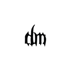 DM monogram logo design letter text name symbol monochrome logotype alphabet character simple logo